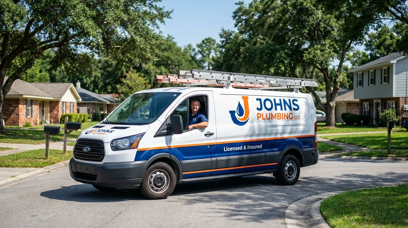 Johns Plumbing LLC service van in Mahomet, IL